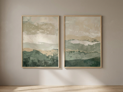 Wabi-Sabi Mountains Art Prints — Set of 2