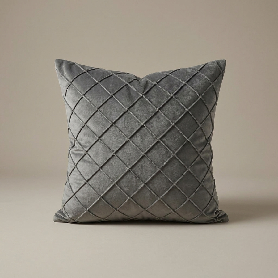 Pintucked Velvet Cushion Cover