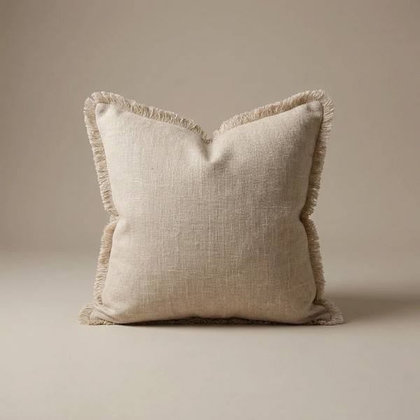 Linen Fringe Cushion Covers — Set of 2
