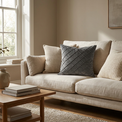 Pintucked Velvet Cushion Cover