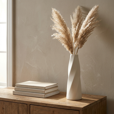 Ceramic-Look Resin Vase