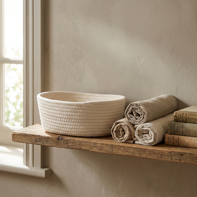 Woven Cotton Rope Storage Basket